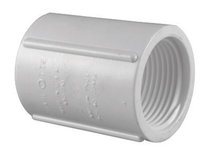 Charlotte Pipe Schedule 40 3/4 in. FPT  T X 3/4 in. D FPT  PVC Coupling