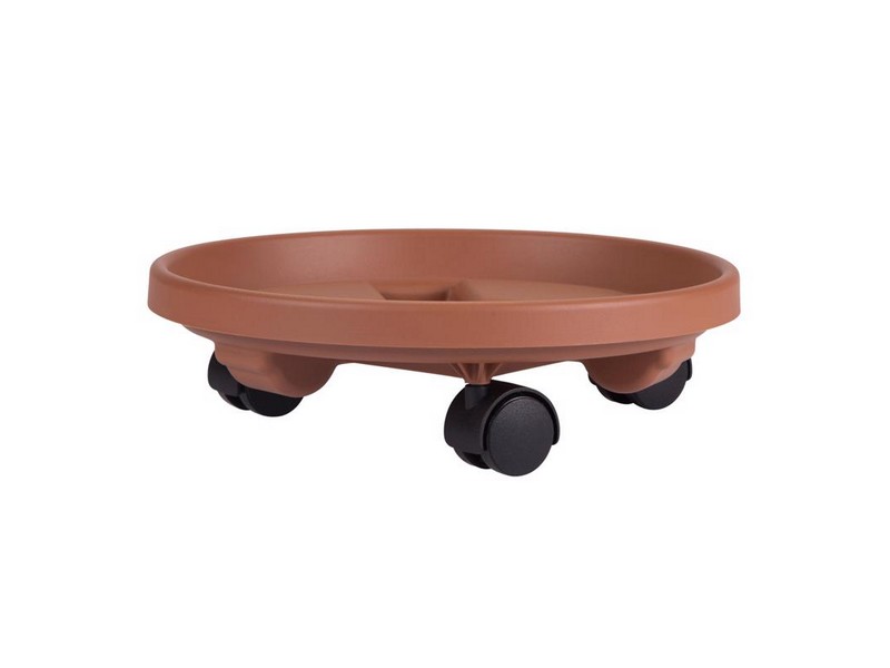 Bloem 3.6 in. H X 11.9 in. D Resin Plant Caddy Terracotta Clay