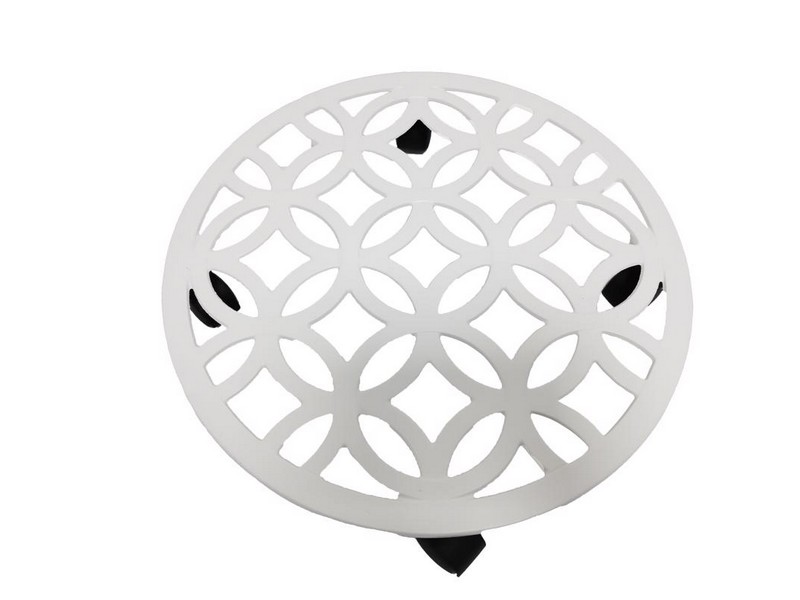 Living Accents 3 in. H White Cast Iron Wheeled Plant Stand