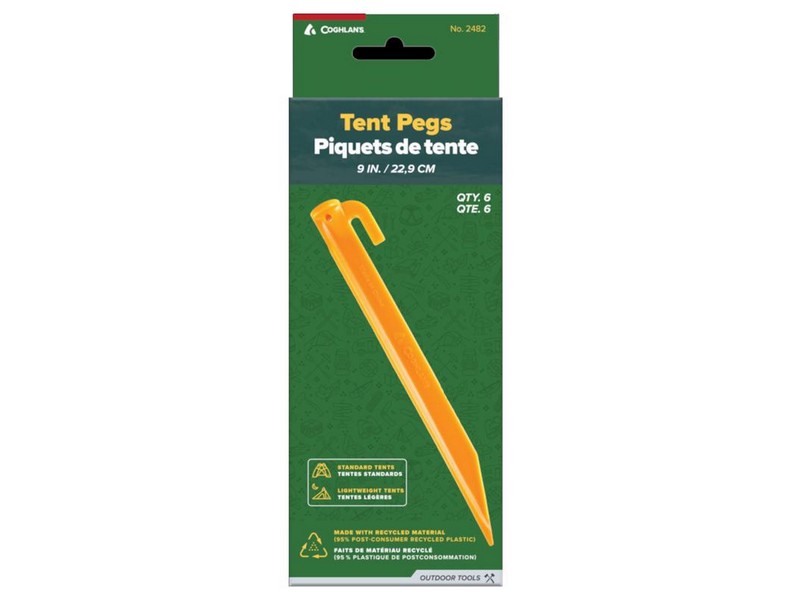 Coghlan's Yellow Tent Pegs 9.00 in. H 6 pk