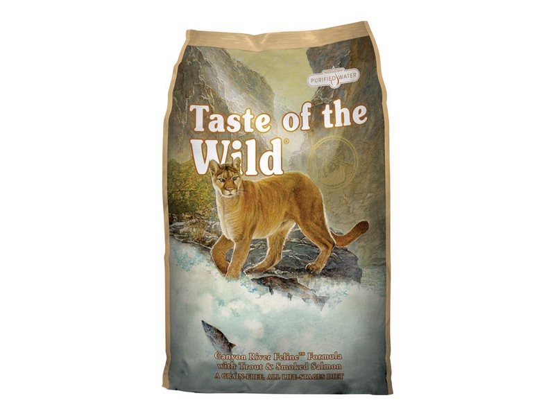 Taste of the Wild Canyon River All Ages Trout and Smoked Salmon Dry Cat Food Grain Free 5 lb