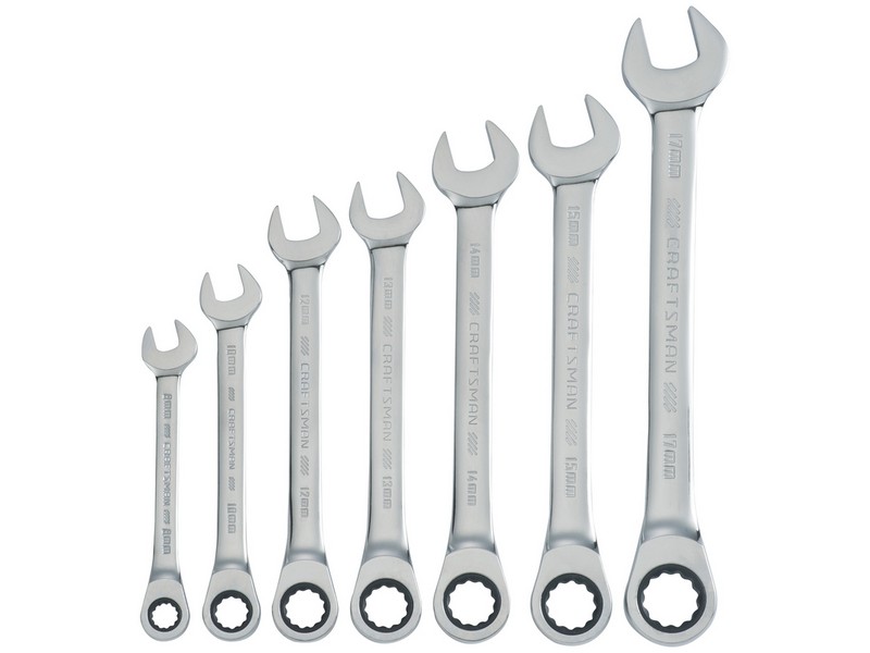Craftsman 12 Point Metric Ratcheting Combination Wrench Set 7 pc