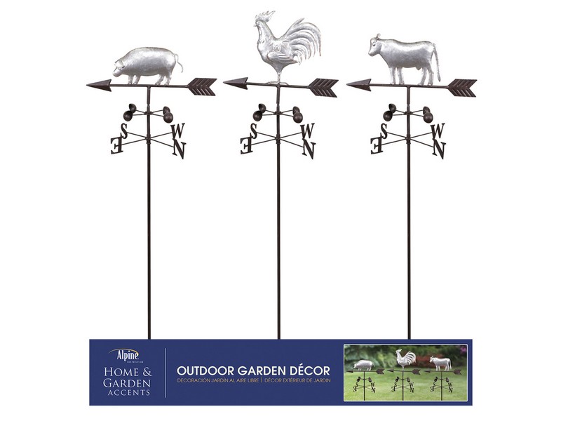 Alpine Bronze Iron 48 in. H Farm Animal Weathervane Outdoor Garden Stake