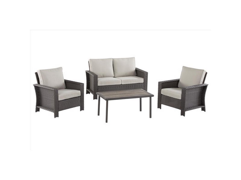 Living Accents Claude Brown Wicker Frame Chair Set