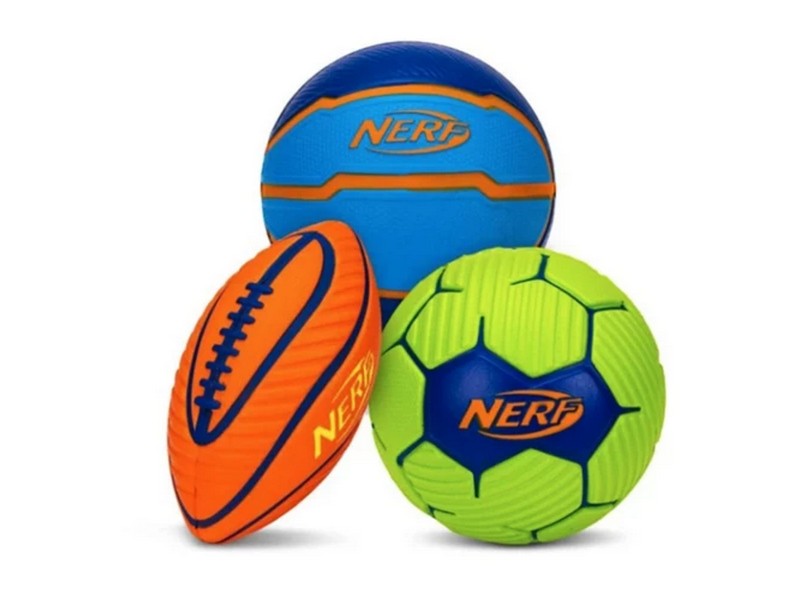 NERF Mini Soccer, Football, and Basketball Ball Assortment