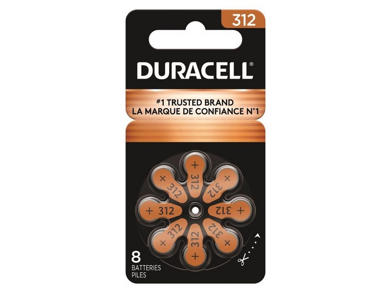 Duracell Zinc Air 312 1.5 V Hearing Aid Battery 8 pk