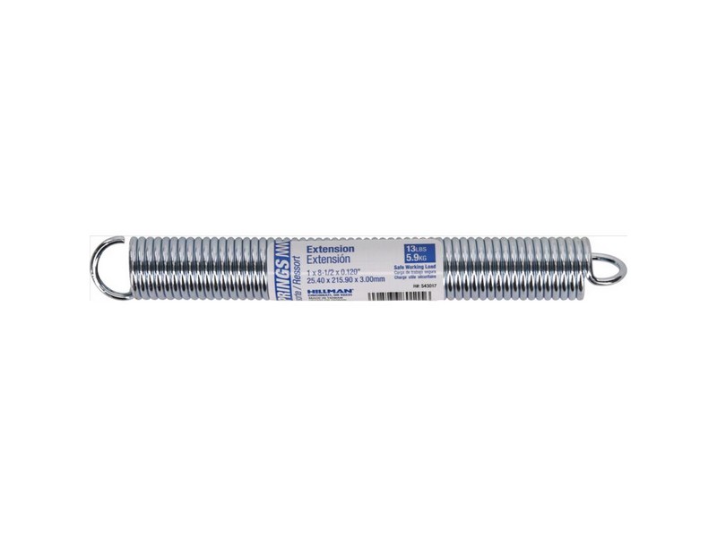 HILLMAN 8.5 in. L X 1 in. D Extension Spring 1 pk