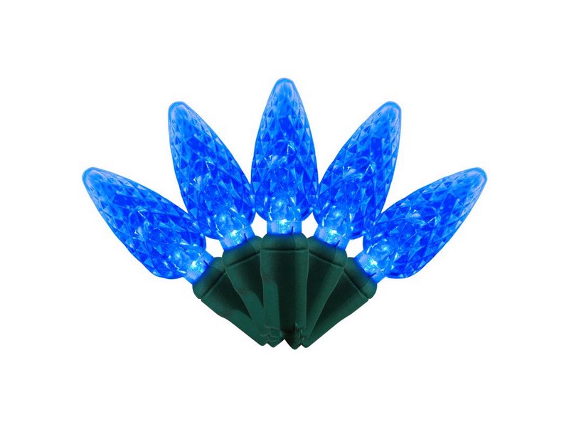 Celebrations Classic LED C6 Blue 100 ct String Christmas Lights 297 ft.
