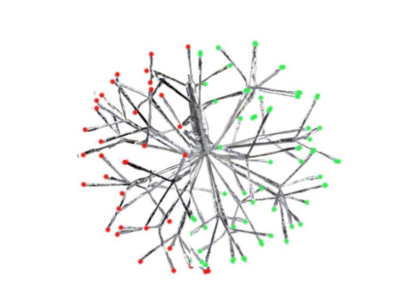 Celebration LED Green/Red Shimmering Sphere 16 in. Hanging Decor