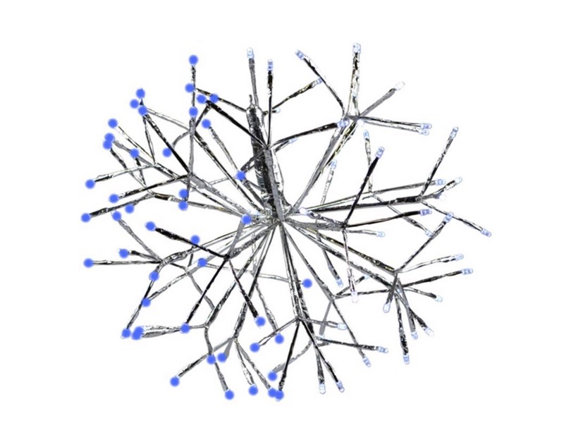 Celebration LED Blue/Pure White Shimmering Sphere 16 in. Hanging Decor