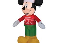 Gemmy Disney Clear Mickey Mouse in Christmas Sweater 42.13 in. Inflatable