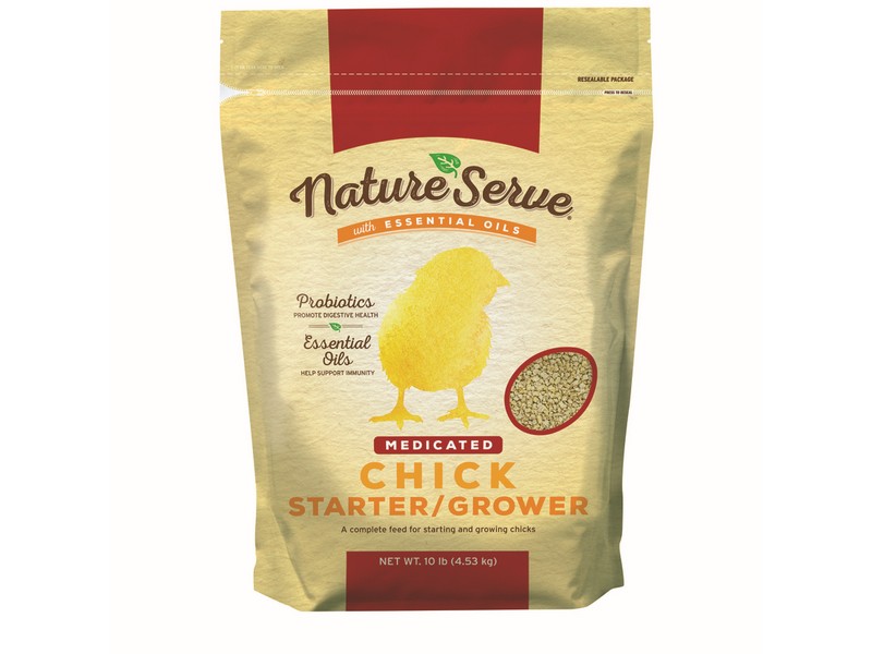 NatureServe Medicated Grower/Starter Feed Crumble For Poultry 10 lb