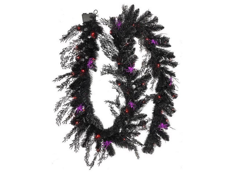 Celebrations Orange 50 ct 10 ft. LED Prelit Spider Garland