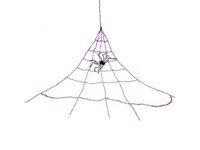 Celebrations Orange/Purple 496 ct 16 ft. LED Prelit Web Hanging Decor