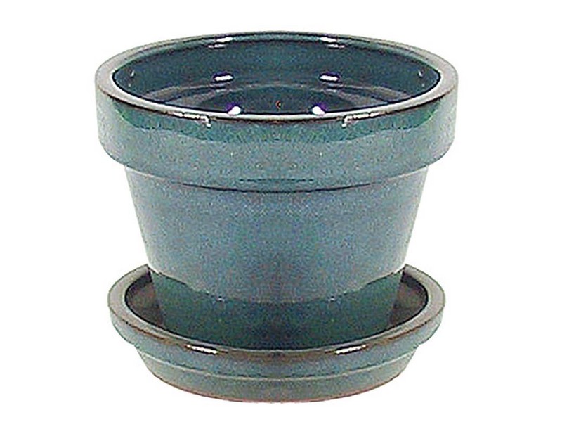 Border Concepts 5.5 in. H X 7.25 in. D Ceramic Standard Pot with Attached