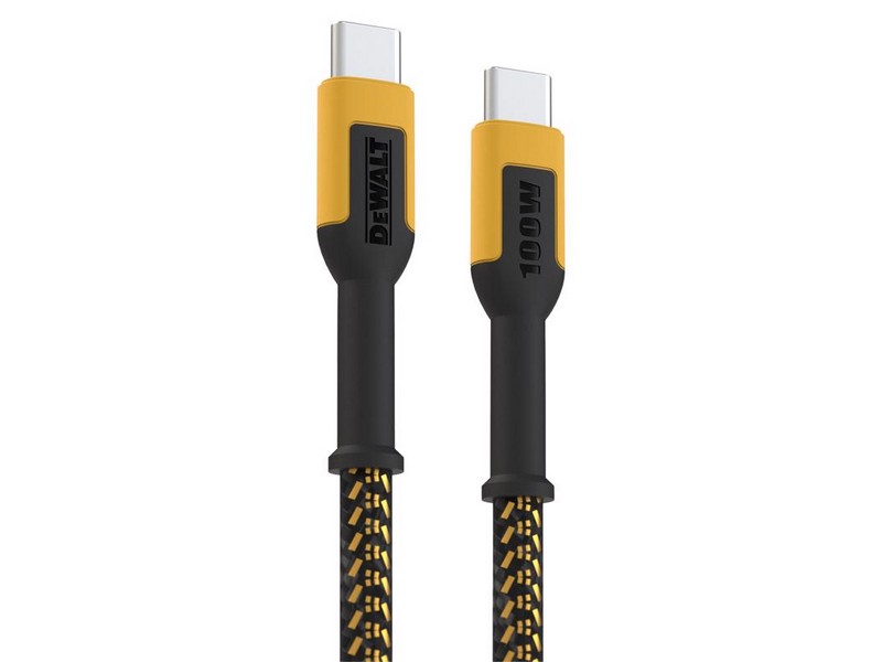 DeWalt Type C to Type C Cable 4 ft. Black/Yellow