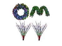 Celebrations Platinum Brilliant LED Prelit RGBW Entryway Kit Wreath
