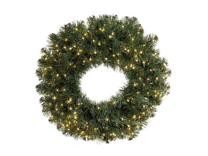 Celebrations 24 in. D LED Prelit Warm White Cascading Wreath
