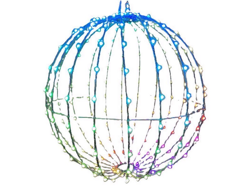 Celebrations Platinum LED RGBW Foldable Sphere 12 in. Hanging Decor