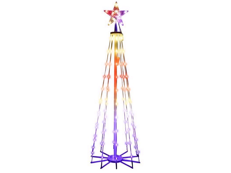 Celebrations Platinum Brilliant LED RGBW Straight Frame Tree 4 ft. Yard