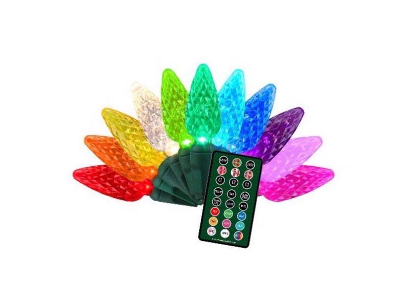 Celebrations Platinum LED C9 RGBW 25 ct String Lights w/Remote Christmas