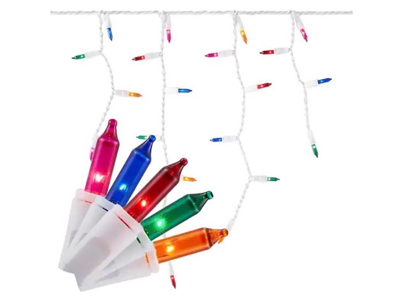 Celebrations Platinum LED T5 RGBW 100 ct Icicle Christmas Lights 9.5 ft.