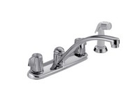 Delta Two Handle  Chrome Kitchen Faucet Side Sprayer Included