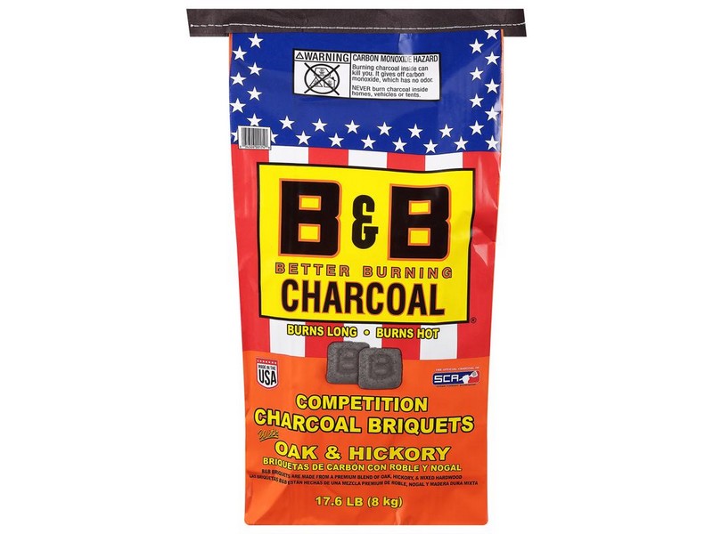B&B Charcoal All Natural Hickory and Oak Charcoal Briquettes 17.6 lb