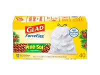 Glad ForceFlex 13 gal Pine Kitchen Trash Bags Drawstring 40 pk