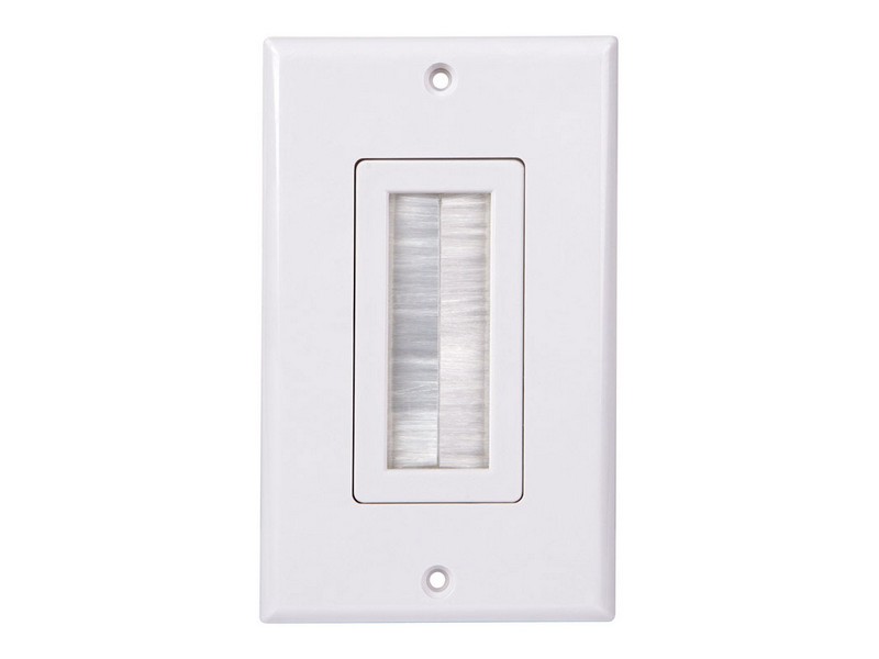 Monster Just Hook It Up White 1 gang Plastic Home Theater Brush Wall Plate 1 pk
