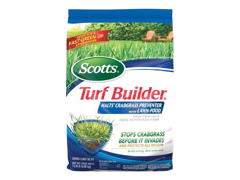 Scotts Turf Builder Halts 30-0-4 Crabgrass Preventer Lawn Fertilizer For Multiple Grass Types 5000 s