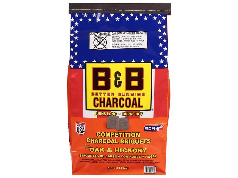 B&B Charcoal All Natural Hickory and Oak Charcoal Briquettes 8.8 lb