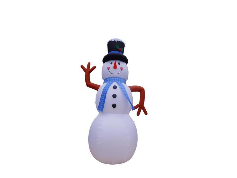 A Holiday Company LED Snow Man Blue Scarf 20 ft. Inflatable