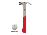 Milwaukee 16 oz Smooth Face Curved Claw Hammer 13 in. Fiberglass Handle
