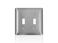 Leviton C-Series Satin Silver 2 gang Stainless Steel Toggle Wall Plate 1 pk