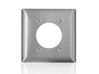 Leviton C-Series Stainless Steel 2 gang Metal Receptacle Wall Plate 1 pk