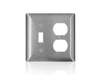 Leviton C-Series Satin Silver 2 gang Stainless Steel Duplex/Toggle Wall Plate 1 pk