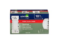 Leviton Decora Edge 15 amps Single Pole Rocker Switch White 10 pk