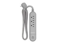 Monster 4 ft. L 3 outlets Power Strip with USB Ports Gray