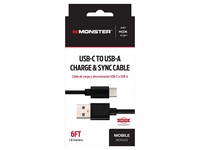 Monster Just Hook It Up USB-C to USB-A Charge and Sync Cable 6 ft. Black