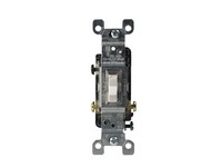 Leviton Illuminated 15 amps Single Pole Toggle Switch White 1 pk