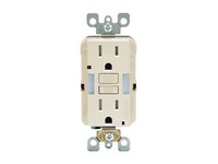 Leviton 15 amps 125 V Duplex Light Almond GFCI Outlet 5-15R 1 pk