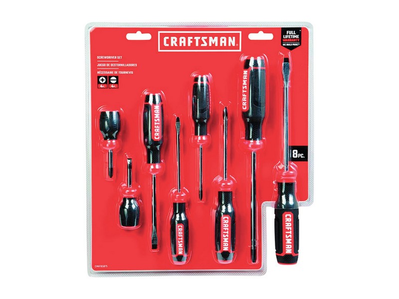 Craftsman 8 pc Phillips/Slotted Multi-Bit Screwdriver Set 8 in.