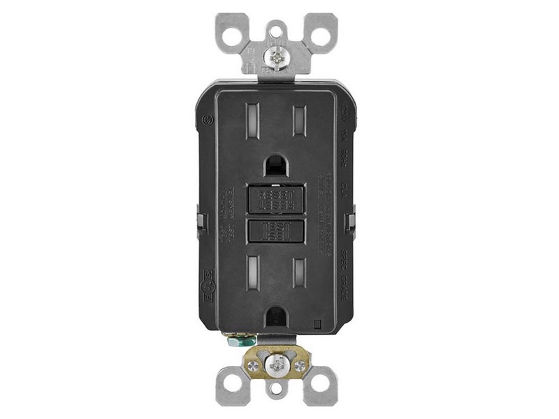 Leviton SmartlockPro 15 amps 125 V Duplex Black GFCI Outlet 5-15R 1 pk
