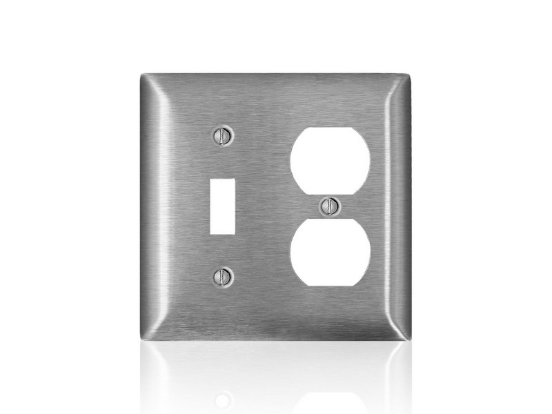 Leviton C-Series Satin Silver 2 gang Stainless Steel Duplex/Toggle Wall Plate 1 pk