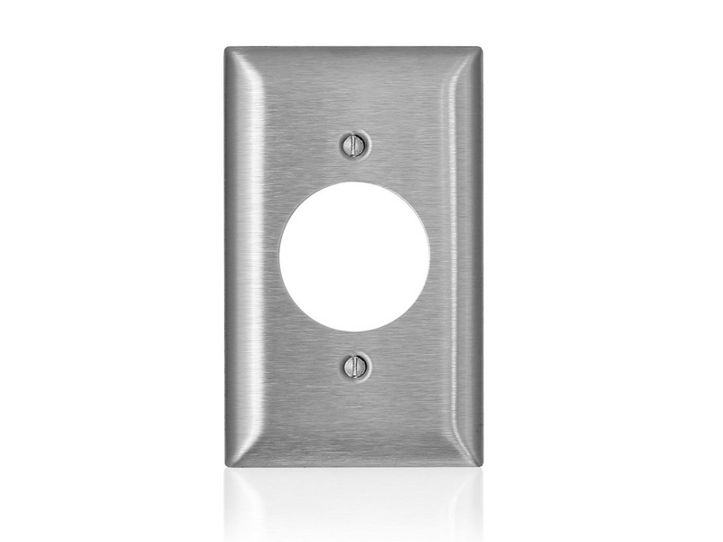 Leviton C-Series Stainless Steel 1 gang Metal Receptacle Wall Plate 1 pk