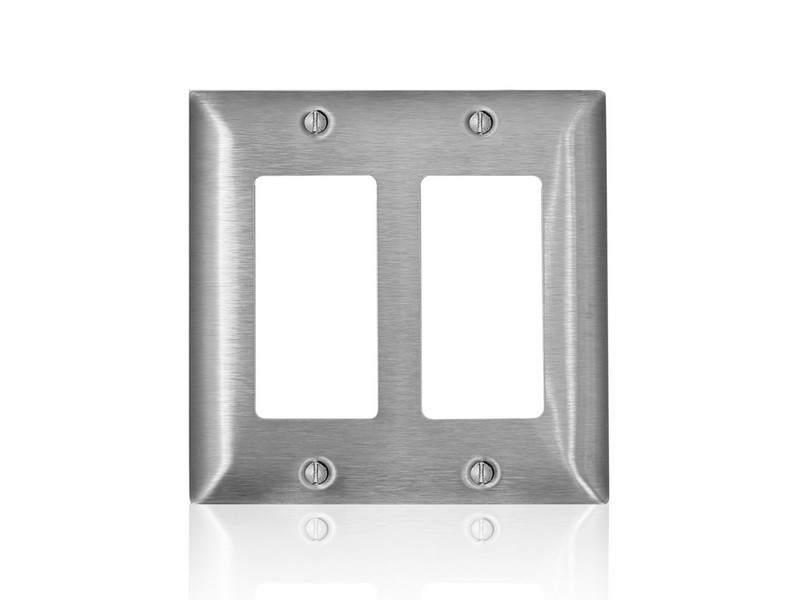 Leviton C-Series Stainless Steel 2 gang Metal Decora/GFCI Wall Plate 1 pk