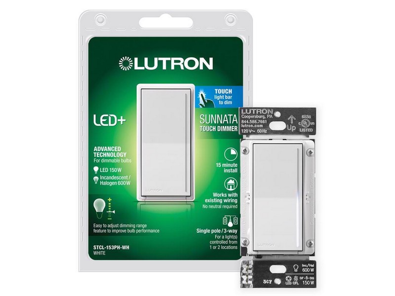 Lutron Sunnata 1.25 amps Single Pole 3-Way Dimmer Switch White 1 pk