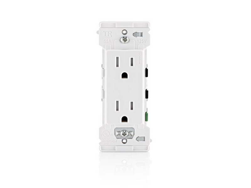 Leviton Decora Edge 15 amps 125 V Duplex White Tamper Resistant Outlet 5-15