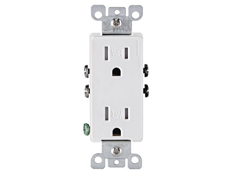 Leviton 15 amps 125 V Duplex White Weather Resistant Outlet 5-15 R 1 pk